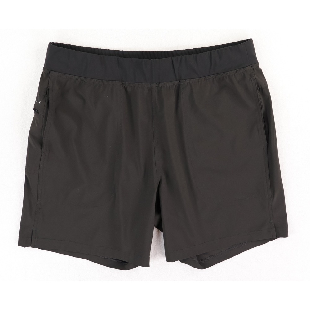 Free Fly Active Breeze Shorts 7" Mens L Black FF346 Performance Athletic Gym